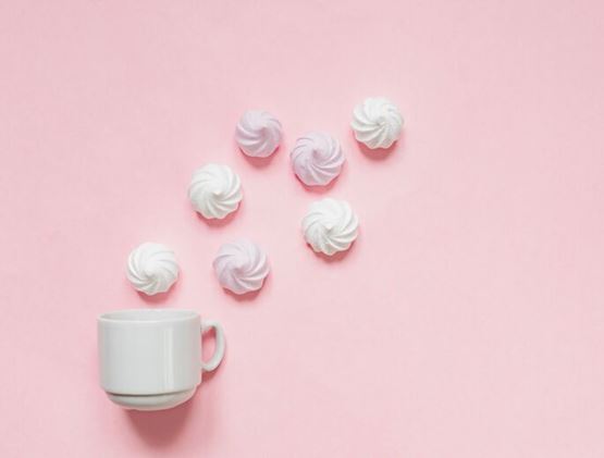 Cup of coffee and meringue