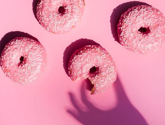 Donuts pink background