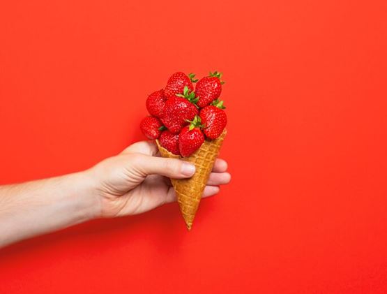 Strawberries in a cornet