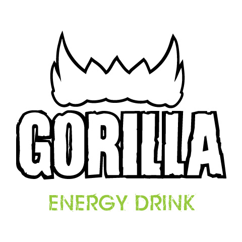 Logo de Gorilla Energy Drink, une boisson énergisante populaire.