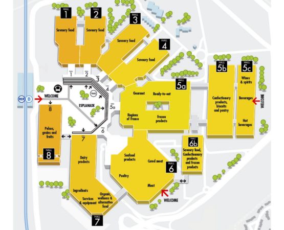 map by sector for SIAL Paris 2024