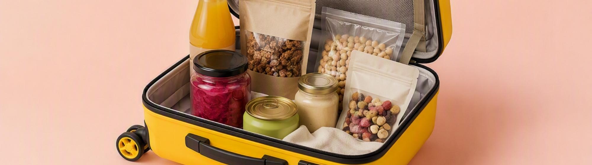 Valise contenant des produits alimentaires