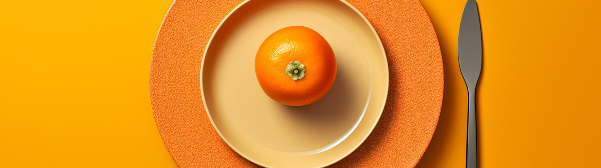 Agrume en composition food design sur fond jaune