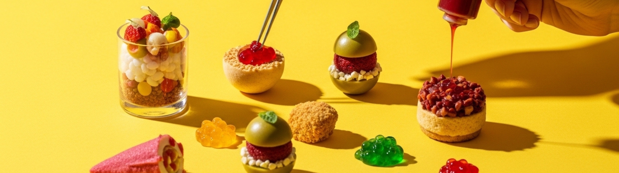 Innovations pâtissières et tendances food en composition créative