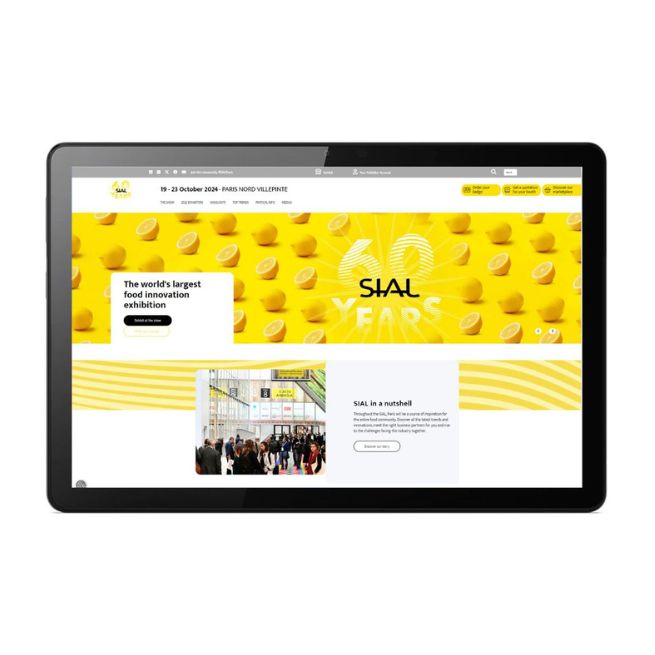 Page d'accueil du site web de SIAL Paris
