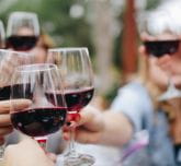 Personnes qui trinquent avec du vin
