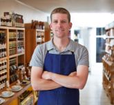 man in a delicatessen shop