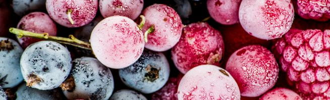 Frozen blueberries, berries and raspberries