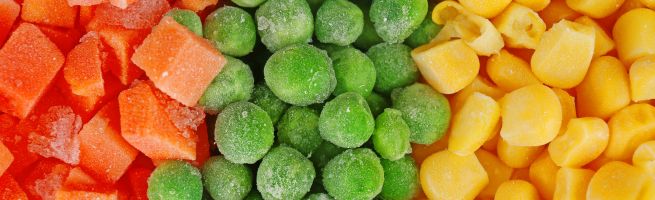 Carrottes, petits pois et mais congelés