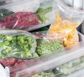 Bags of frozen vegetables