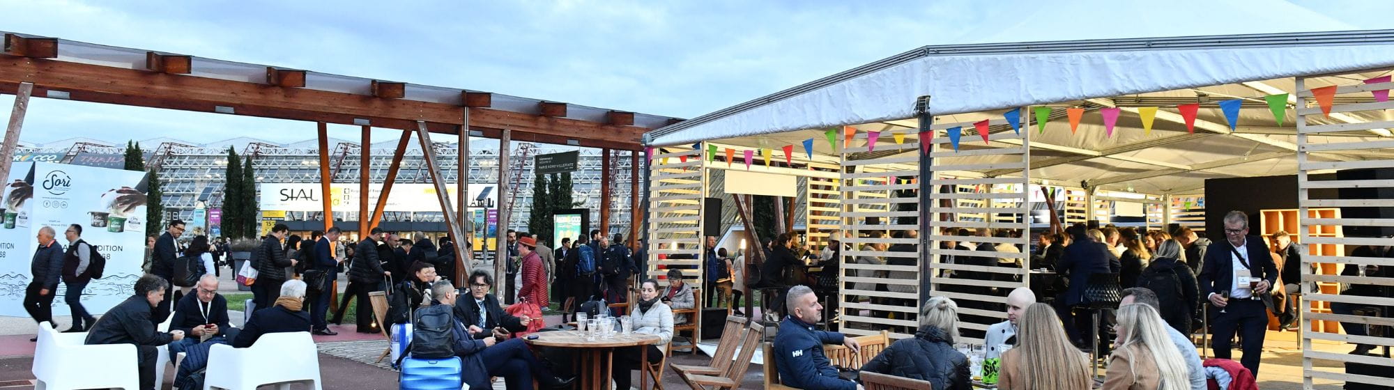 People sitting in a guinguette