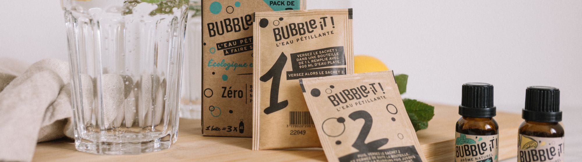 Sachet en craft avec écrit Bubbleit