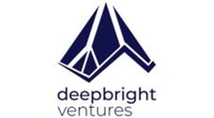 Deepbright Ventures logo with blue geometric lines forming a mountain shape.
