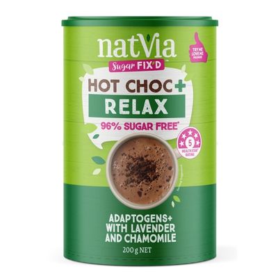 Pot de préparation cacao avec emballage vert présenté sur fond blanc.