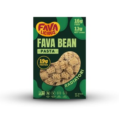 Boite de pates Fava Bean Radiatori riche en proteines et fibres