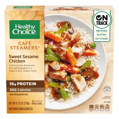 Plat Healthy Choice Cafe Steamers Sweet Sesame Chicken riche en proteines