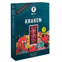 Food product box with octopus illustration, blue packaging.