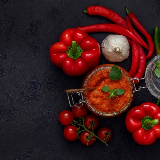 Red peppers, chili peppers, spice