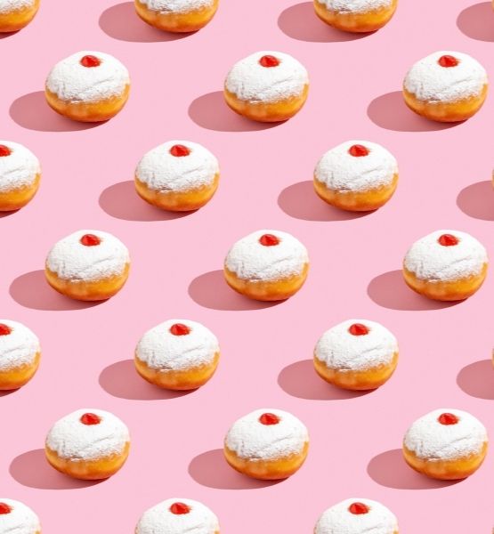 Beignets pâtisserie en motif graphique rose