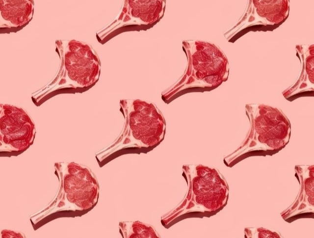 Red meat pattern in graphic composition