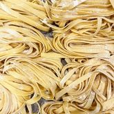 Close-up of pasta made from resilient and sustainable grains