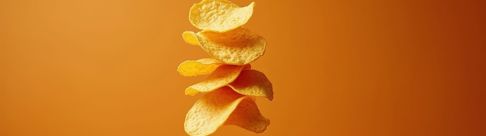 Floating crispy potato chips