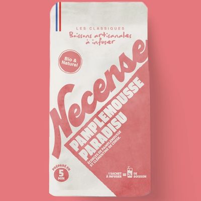 Grapefruit drink design Neccense on pink background
