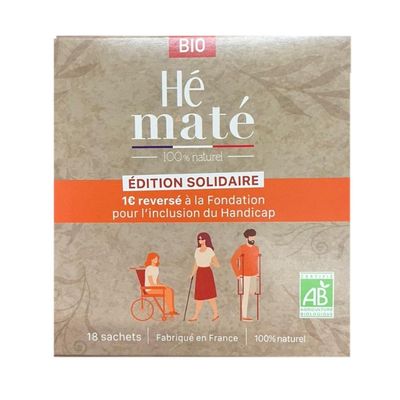 Organic yerba mate tea bags, solidarity edition packaging.