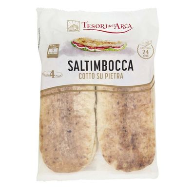 Pain italien saltimbocca cuit sur pierre, emballage alimentaire