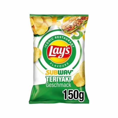Sachet Lay’s Subway Teriyaki, chips saveur sandwich teriyaki en format 150 g.