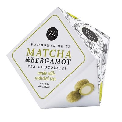 Boite Matcha & Bergamot Tea Chocolates, chocolats au the matcha et a la bergamote.