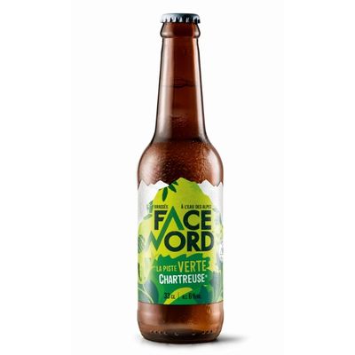 Bouteille de bière verte Face Nord La Piste Verte Chartreuse