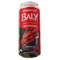 Sugar-free Baly Redragon energy drink can with red dragon illustration