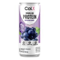 Sparkling protein drink can with grape flavor