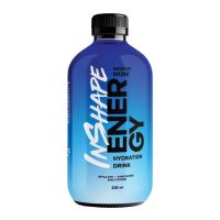 Energy hydration drink bottle with blue gradient design