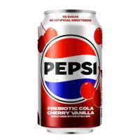Pepsi prebiotic cola can with cherry vanilla flavor