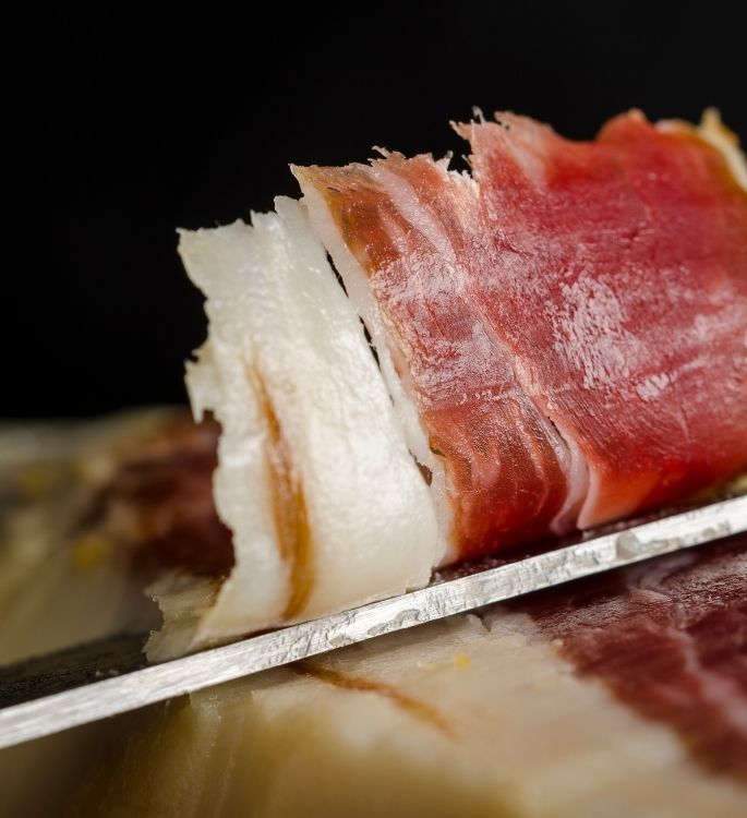 Sliced smoked cured ham