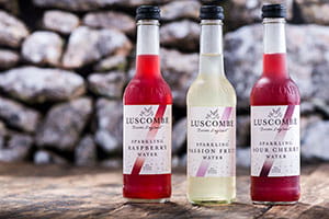 Lancé en 2018, Sparkling fruit waters du britannique Luscombe Drinks, des eaux de source du Devon pétillantes et infusées aux fruits biologiques