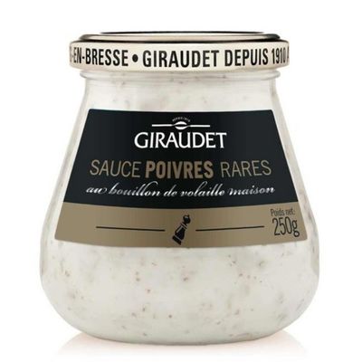 Giraudet rare pepper sauce made with homemade chicken broth 250g jar.